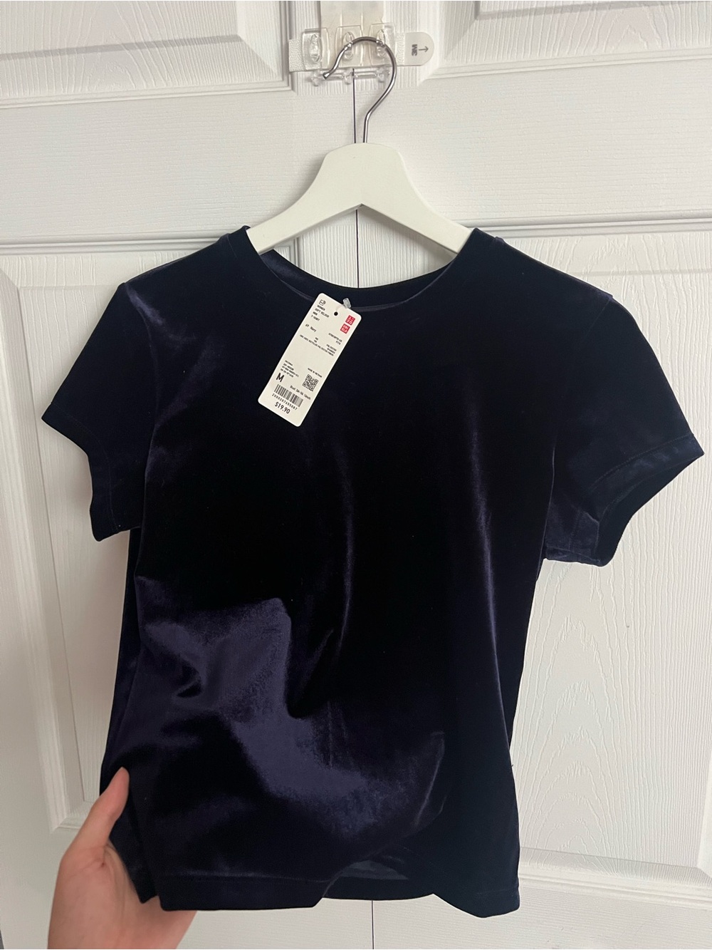 Velvet T-Shirt and Pants Set - Navy